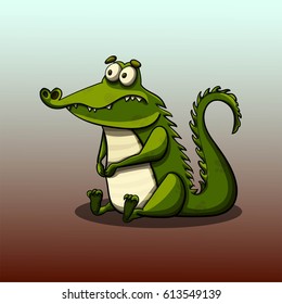 Illustration funny color alligator, crocodile
