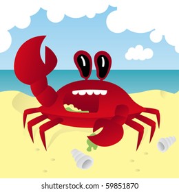 Illustration of funny crab