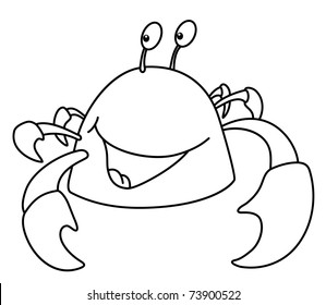 illustration of a funny crab outlined