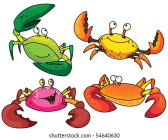 An illustration of a funny crabs