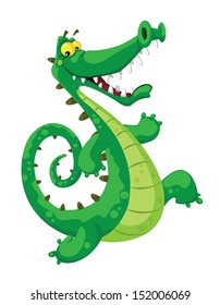 illustration of a funny crocodile
