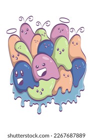 Illustration Of Funny Doodle Monsters for printed, designs and coloring books
