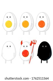 ilustración de personaje de huevos graciosos