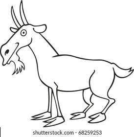 illustration of Funny goat for coloring book