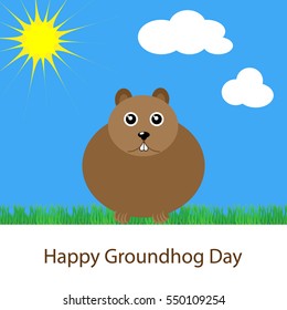 Illustration of funny groundhog for Groundhog day