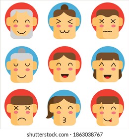 illustration of funny human face icon