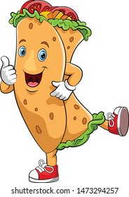 illustration of Funny kebab cartoon character