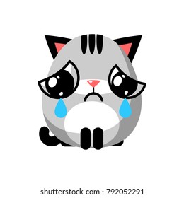illustration of funny kitten media icon smiley