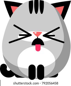illustration of funny kitten media icon smiley