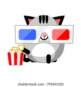 illustration of funny kitten media icon smiley