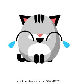 illustration of funny kitten,social media icon smiley