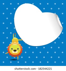 Illustration of a funny lion with place for text