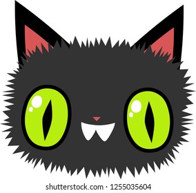 Illustration of a funny little black cat.
