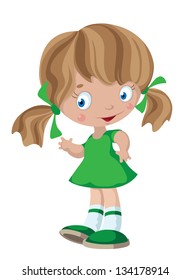 illustration of a funny little girl