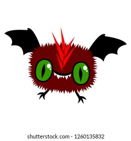 Illustration of a funny little monster bat.