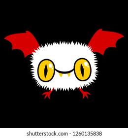 Illustration of a funny little monster bat.