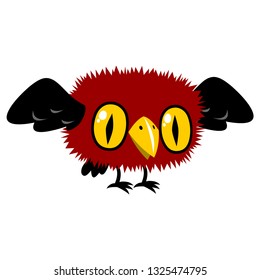 Illustration of a funny little monster bird.