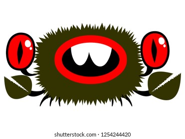 Illustration of a funny little monster crab.