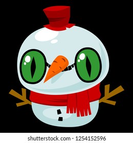 Illustration of a funny little monster snowman.