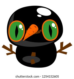 Illustration of a funny little monster snowman.