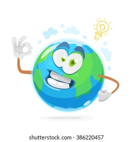 Illustration of funny mascot earth