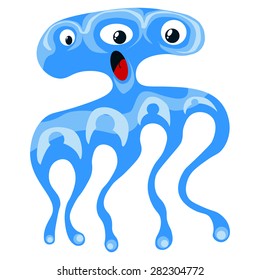 illustration funny monster octopus