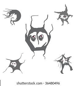 illustration of  funny monsters