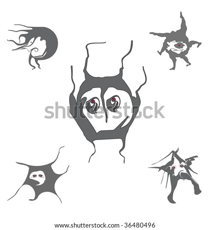 illustration of  funny monsters