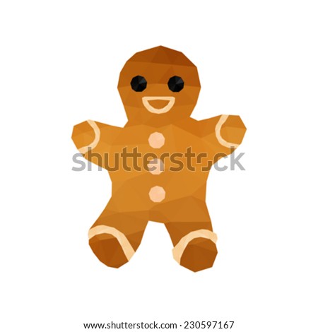Illustration of funny origami gingerbread