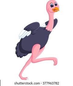 illustration of Funny ostrich cartoon