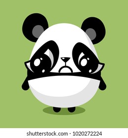 illustration of funny panda media icon smiley