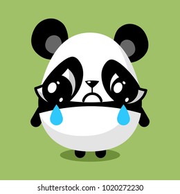 illustration of funny panda media icon smiley