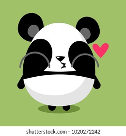 illustration of funny panda media icon smiley