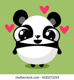 illustration of funny panda media icon smiley