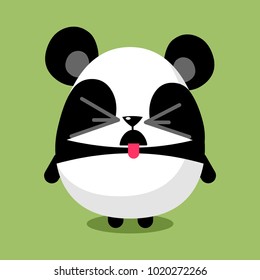 illustration of funny panda media icon smiley