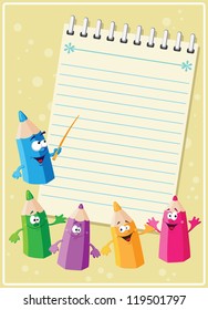 illustration of a funny pencils card