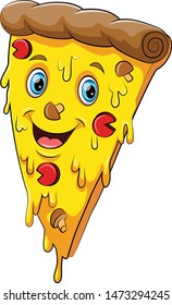 illustration of Funny Pizza cartoon character