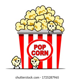 illustration of funny popcorn vector design