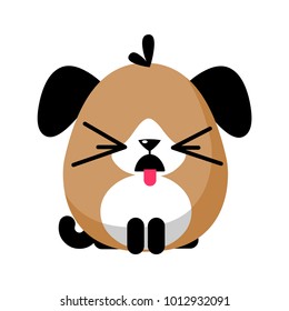 illustration of funny puppy dog media icon smiley