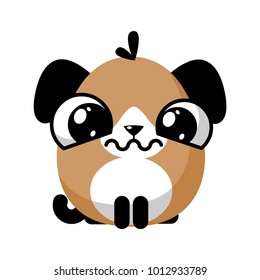 illustration of funny puppy dog media icon smiley