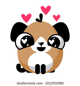 illustration of funny puppy dog media icon smiley