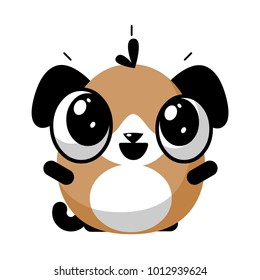 illustration of funny puppy dog media icon smiley