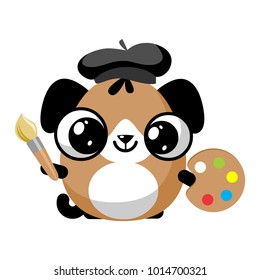 illustration of funny puppy dog media icon smiley