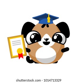 illustration of funny puppy dog media icon smiley, student