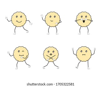 illustration of funny round biscuits