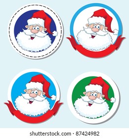 illustration of a funny santa head sticker