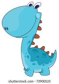 illustration of a funny smiling dino