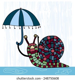 Illustration with funny snail.