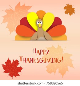 Illustration of funny thanksgiving turkey