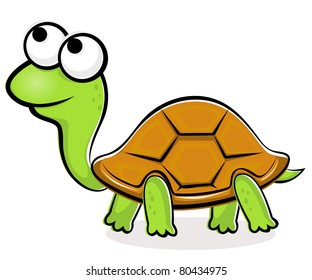 Illustration of funny vector turtle